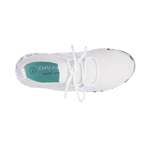 Emu Womens Leura Wool Knit Trainer White Leopard Clearance